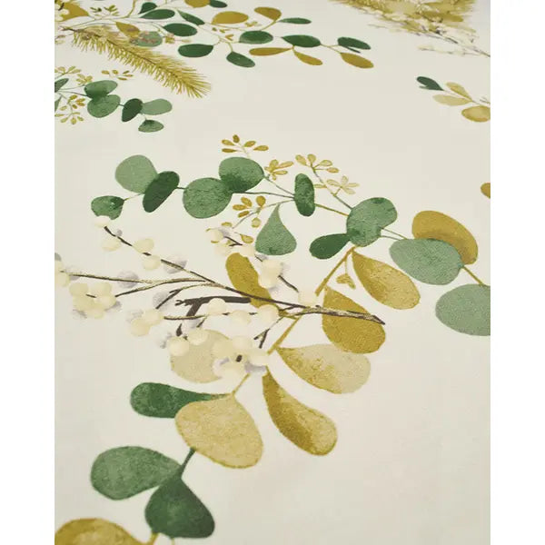 Christmas Teflon Tablecloth Fabric - Eucalyptus Sprig – Truro Fabrics