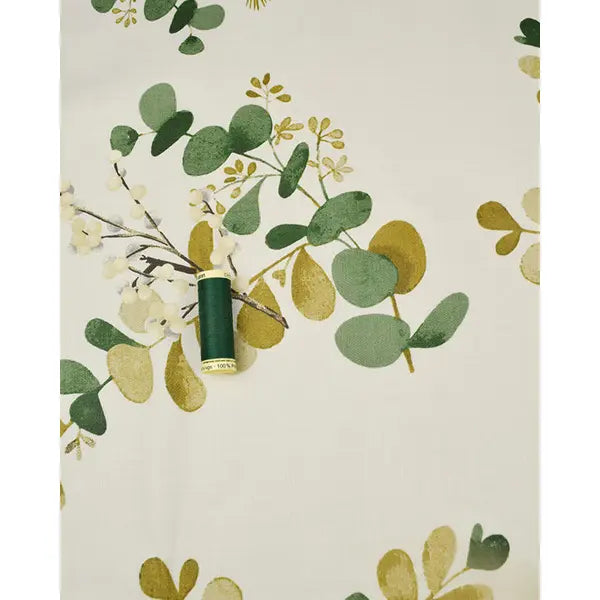 Christmas Teflon Tablecloth Fabric - Eucalyptus Sprig – view 4 – Truro Fabrics