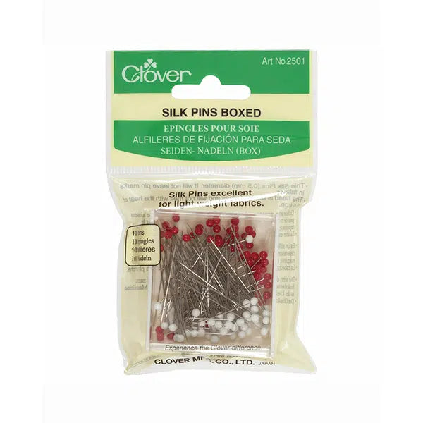Clover Silk Pins - Glass Head – Truro Fabrics