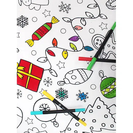 Colour-In Cotton Fabric - Christmas Time – Truro Fabrics