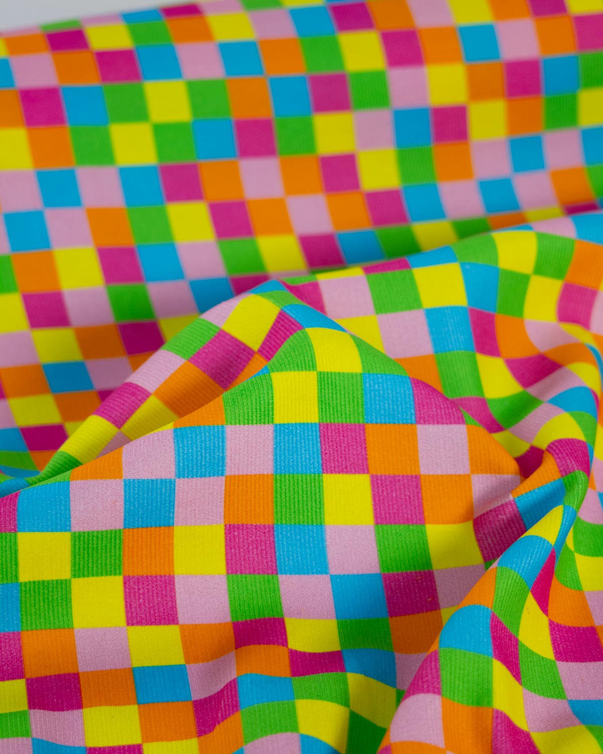 Printed Cotton Babycord Fabric - Disco Dancefloor
