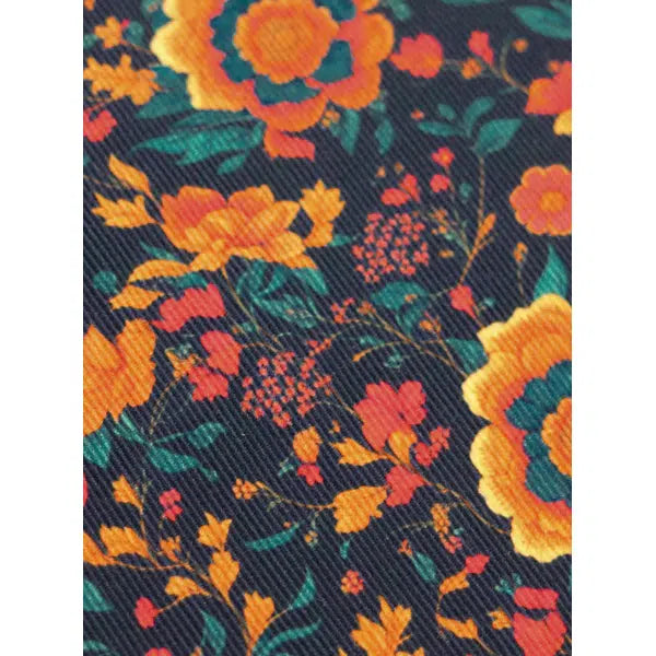 Cotton Babycord Fabric - Midnight Marigolds – view 5 – Truro Fabrics