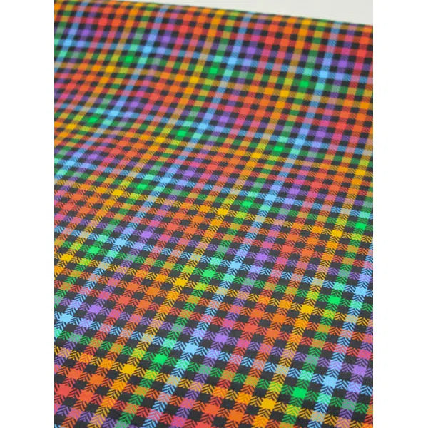 Cotton Babycord Fabric - Rainbow Check – view 4 – Truro Fabrics