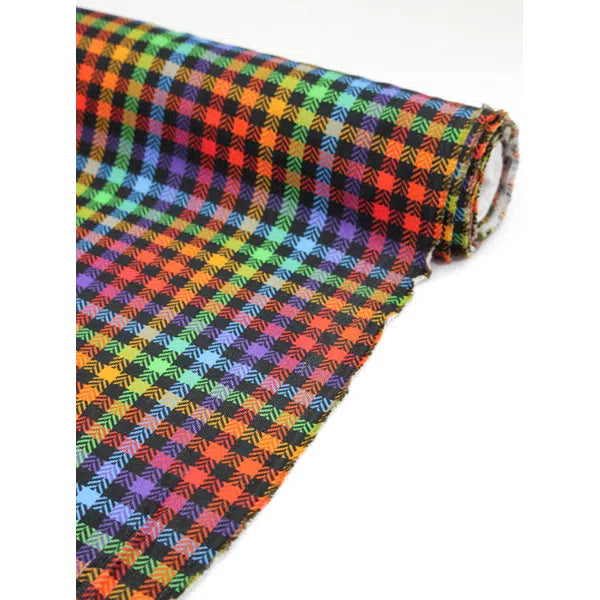 Cotton Babycord Fabric - Rainbow Check – view 2 – Truro Fabrics