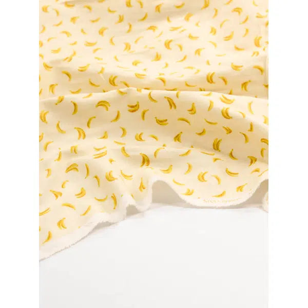 Cotton Double Gauze Fabric - Banana Bonbon Butter – view 3 – Truro Fabrics