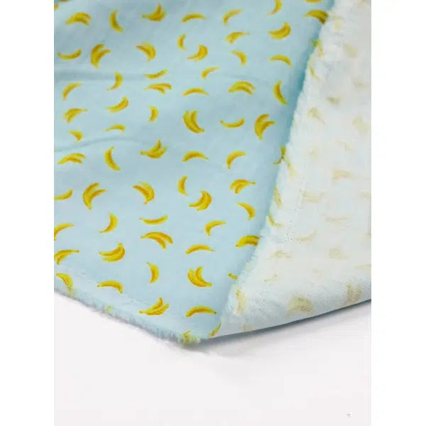 Cotton Double Gauze Fabric - Banana Bonbon Sky – view 4 – Truro Fabrics