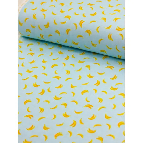 Cotton Double Gauze Fabric - Banana Bonbon Sky – view 2 – Truro Fabrics