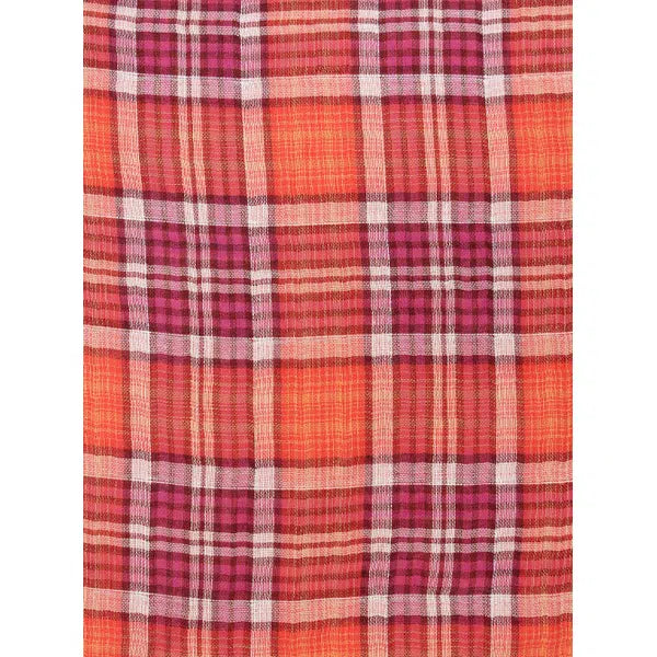 Cotton Double Gauze Fabric - Carnelian Plaid – view 4 – Truro Fabrics
