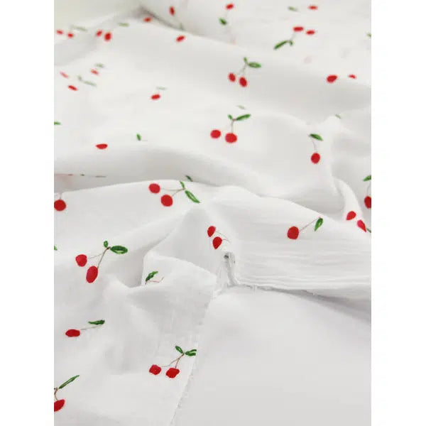 Cotton Double Gauze Fabric - Cherry Pop – view 6 – Truro Fabrics