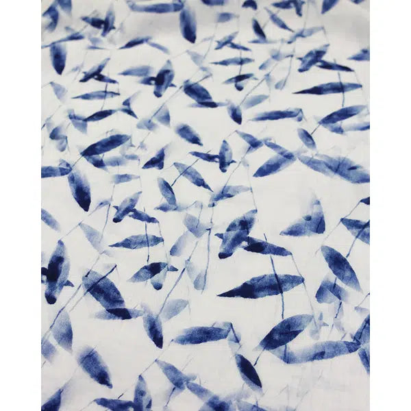 Cotton Double Gauze Fabric - Indigo Meadow – view 2 – Truro Fabrics