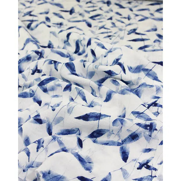 Cotton Double Gauze Fabric - Indigo Meadow – view 3 – Truro Fabrics