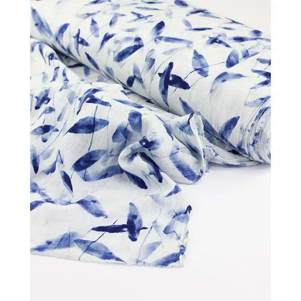 Cotton Double Gauze Fabric - Indigo Meadow – Truro Fabrics