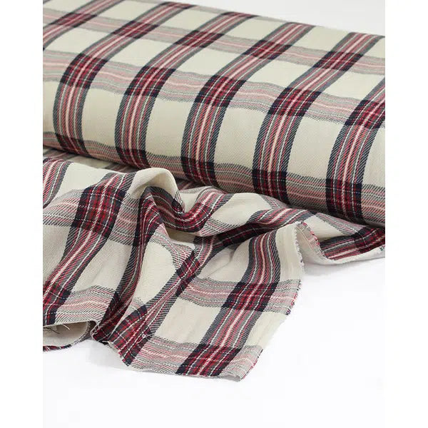 Cotton Flat Double Gauze Fabric - Moorland Plaid – view 2 – Truro Fabrics