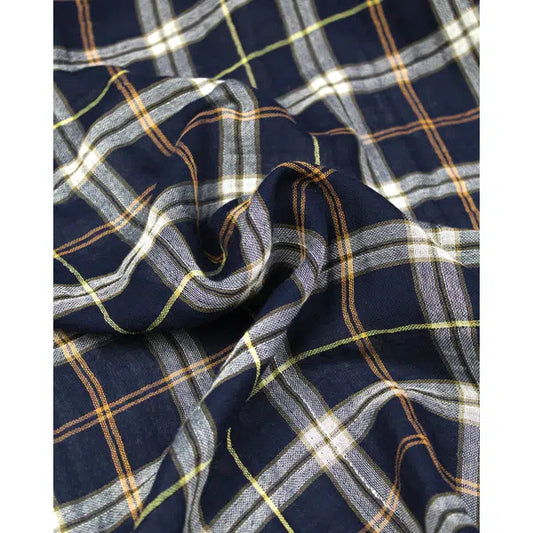 Cotton Double Gauze Fabric - Navy Plaid – Truro Fabrics