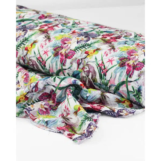 Cotton Double Gauze Fabric - Orchidarium – view 2 – Truro Fabrics