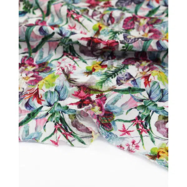 Cotton Double Gauze Fabric - Orchidarium – view 4 – Truro Fabrics