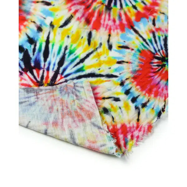 Cotton Double Gauze Fabric - Rainbow Tie Dye – view 3 – Truro Fabrics