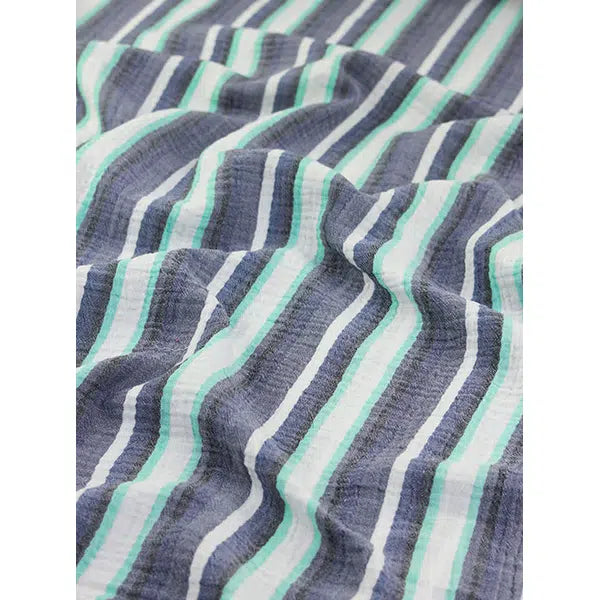 Cotton Double Gauze Fabric - Saltwater Stripes – Truro Fabrics