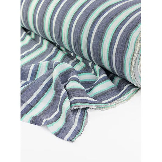 Cotton Double Gauze Fabric - Saltwater Stripes – view 2 – Truro Fabrics