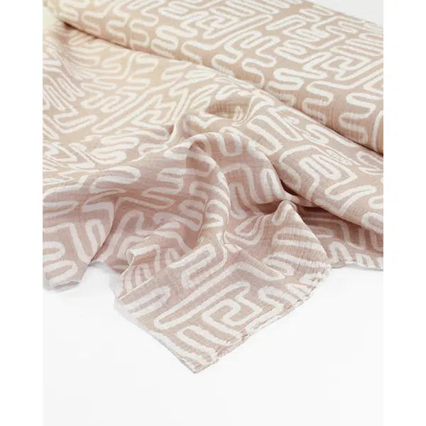 Cotton Double Gauze Fabric - Wiggle Wave – Truro Fabrics
