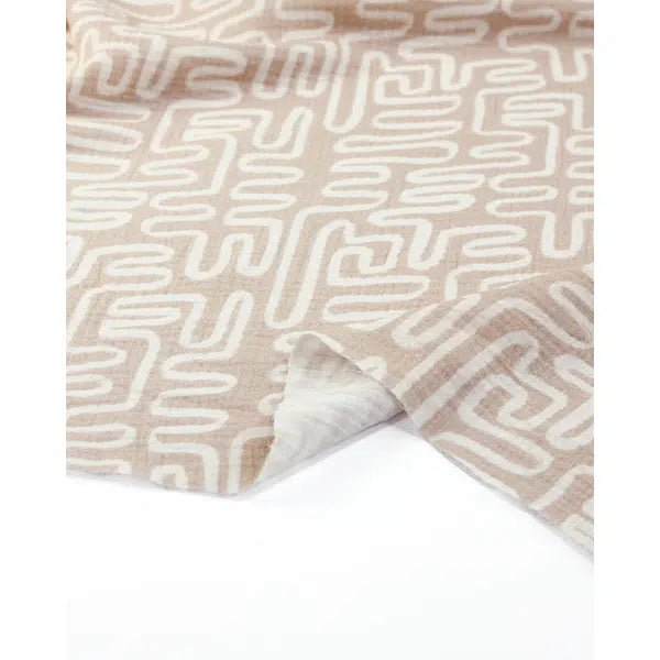 Cotton Double Gauze Fabric - Wiggle Wave – view 5 – Truro Fabrics