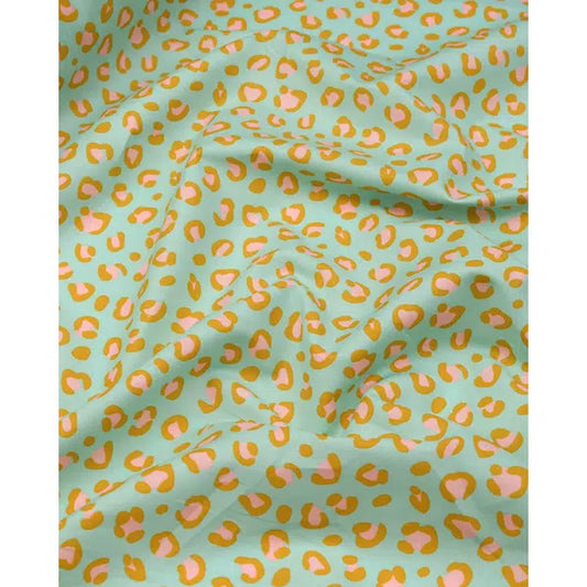 Cotton Fabric - Leopard Print Aqua – Truro Fabrics