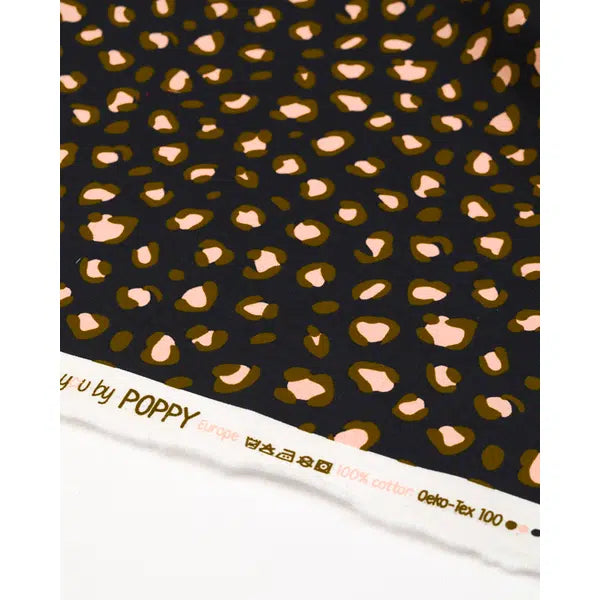 Cotton Fabric - Leopard Print Black – view 2 – Truro Fabrics