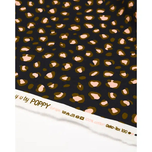 Cotton Fabric - Leopard Print Black – view 2 – Truro Fabrics