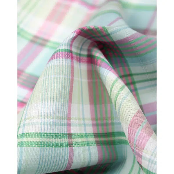 Cotton Jacquard Lawn Fabric - Pastel Plaid – view 4 – Truro Fabrics