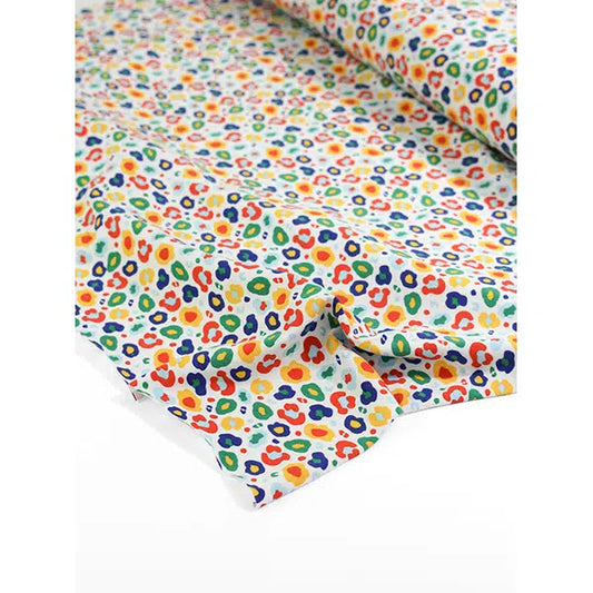 Cotton Jersey Fabric - Rainbow Leopard – view 2 – Truro Fabrics