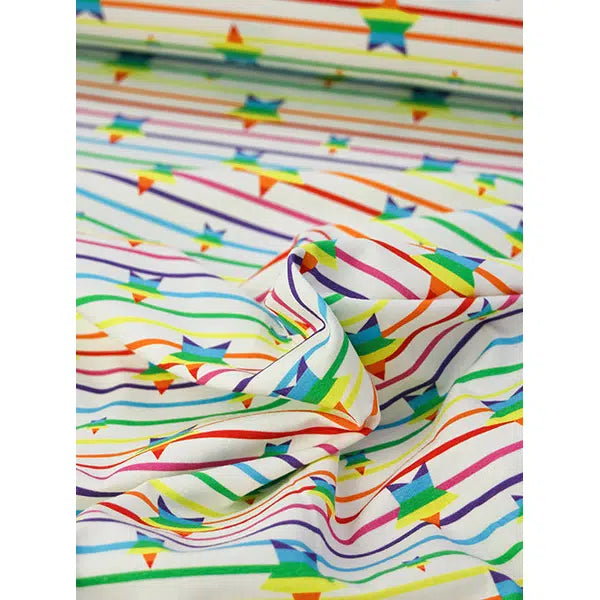 Cotton Jersey Knit Fabric - Starbeam Stripes – view 3 – Truro Fabrics
