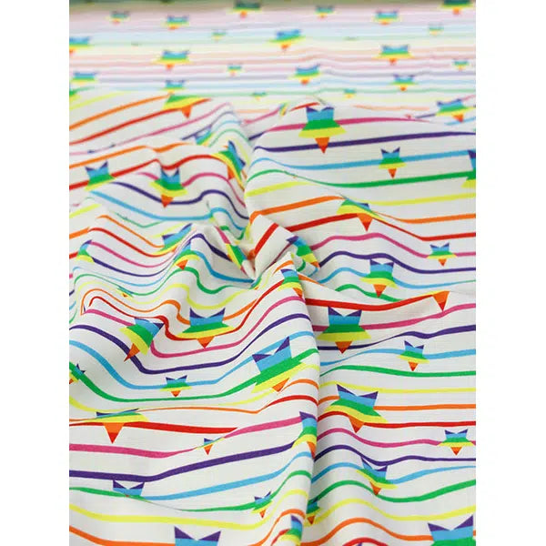 Cotton Jersey Knit Fabric - Starbeam Stripes – view 5 – Truro Fabrics