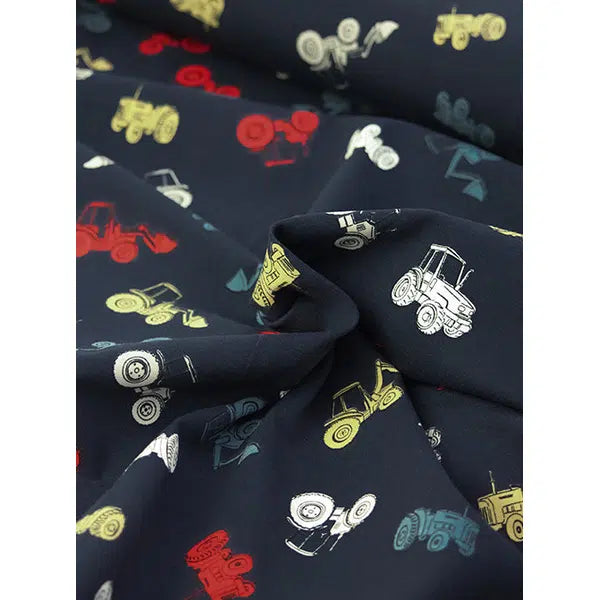 Cotton Jersey Knit Fabric - Tractor Town – view 3 – Truro Fabrics