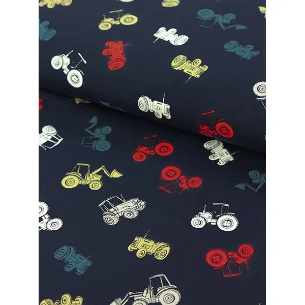 Cotton Jersey Knit Fabric - Tractor Town – Truro Fabrics