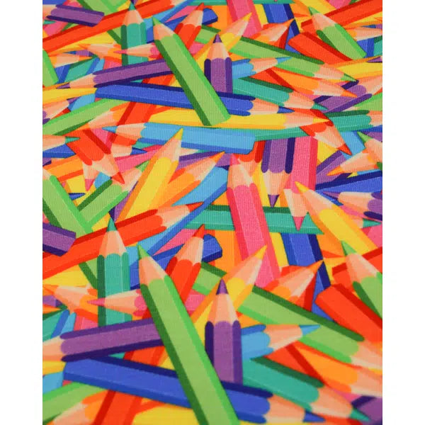 Cotton Jersey Fabric - Rainbow Pencils – Truro Fabrics