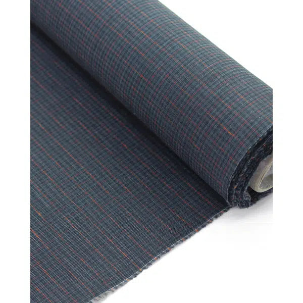 Cotton & Linen Blend Fabric - Flickerweave Plaid – view 2 – Truro Fabrics