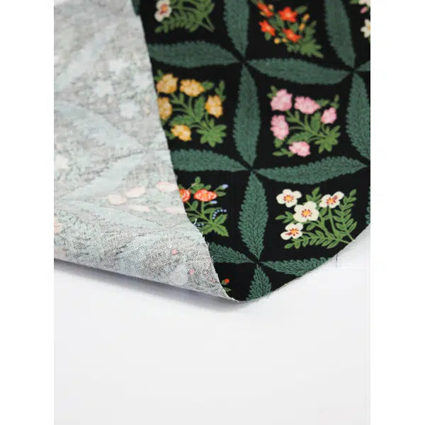 Cotton Linen Canvas Fabric - Rifle Paper Co - Dahlia Trellis Black – view 6 – Truro Fabrics