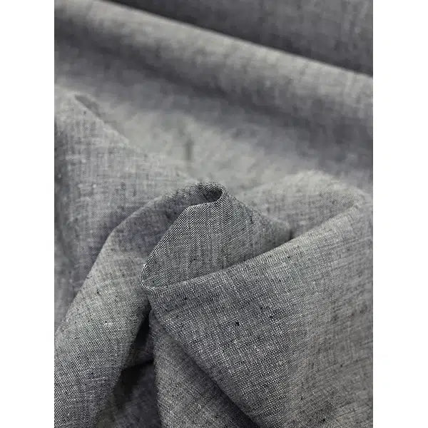 Cotton Linen Chambray Fabric - Coal – Truro Fabrics