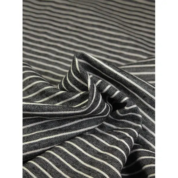 Cotton Linen Fabric - Salt & Pepper Stripe – Truro Fabrics
