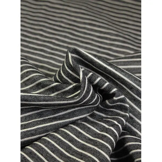 Cotton Linen Fabric - Salt & Pepper Stripe – Truro Fabrics
