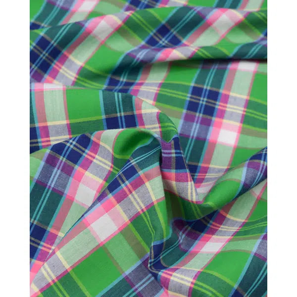Cotton Madras Fabric - Midori Plaid – view 4 – Truro Fabrics