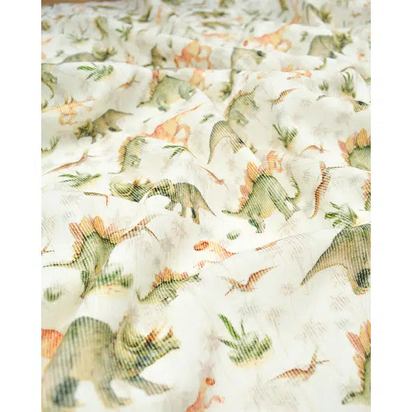 Cotton Needlecord Fabric - Dinosaur Safari – view 2 – Truro Fabrics