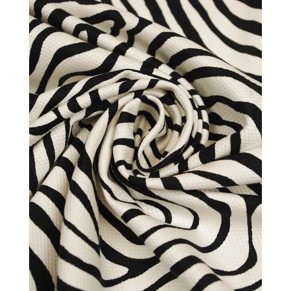 Cotton Pique Fabric - Zebra Print – view 4 – Truro Fabrics