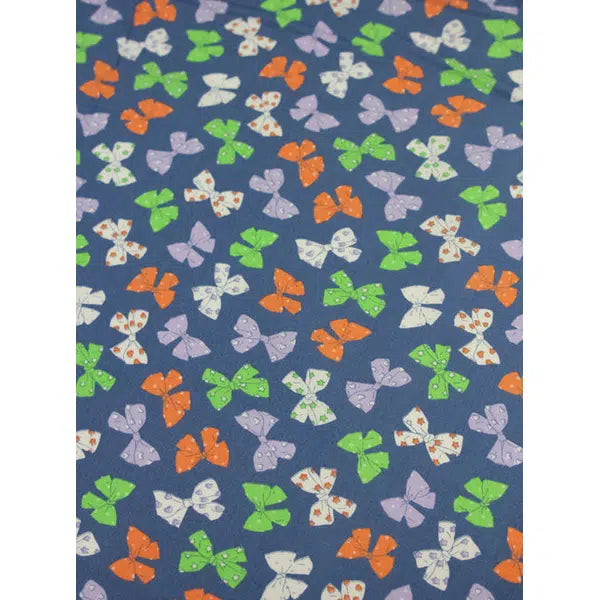 Cotton Poplin Fabric - Betsy Bow Blue – view 3 – Truro Fabrics