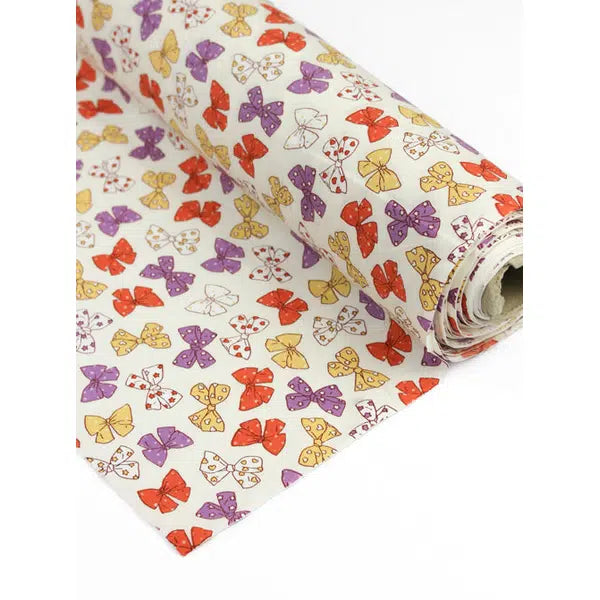 Cotton Poplin Fabric - Betsy Bow Cream – view 2 – Truro Fabrics