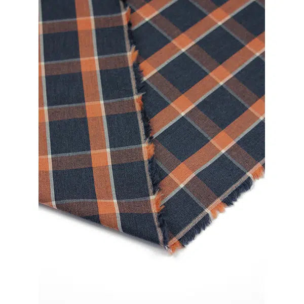 Cotton Poplin Fabric - Campfire Plaid – view 4 – Truro Fabrics