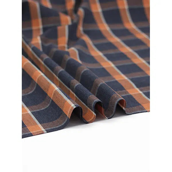Cotton Poplin Fabric - Campfire Plaid – view 5 – Truro Fabrics