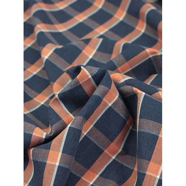 Cotton Poplin Fabric - Campfire Plaid – view 6 – Truro Fabrics