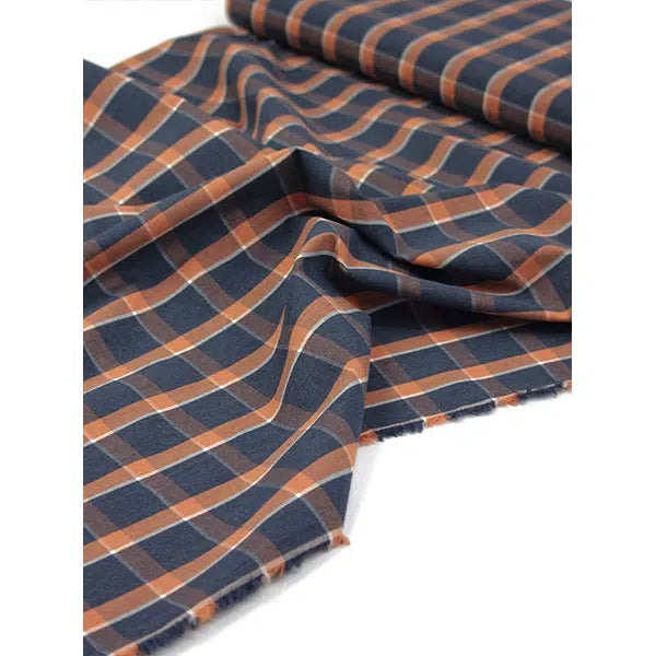 Cotton Poplin Fabric - Campfire Plaid – view 7 – Truro Fabrics