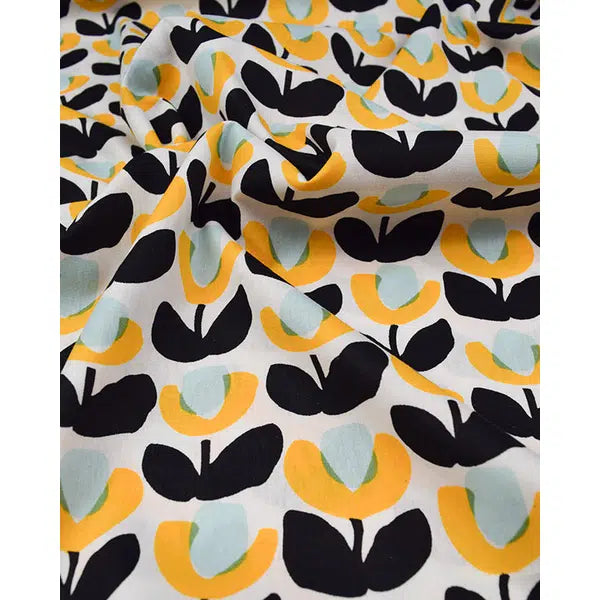 Cotton Poplin Fabric - Tulip Field Yellow – view 4 – Truro Fabrics